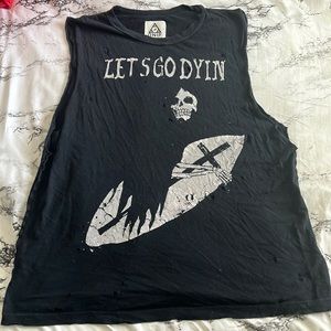 Unif “let’s go dyin” distressed cutoff shirt
